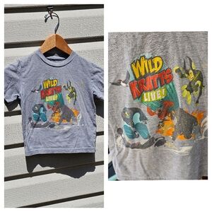 Wild‎ Kratts Original T-shirt Live! Show Cartoon PBS Kids Gray Shirt Sz 4 Htf